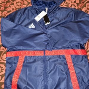 Adidas Tango Windbreaker Rain Jacket Hoodie Full Zip Sportswear Navy FP7896 L